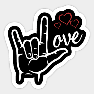 ASL I Love You Hand Heart American Sign Language Sticker